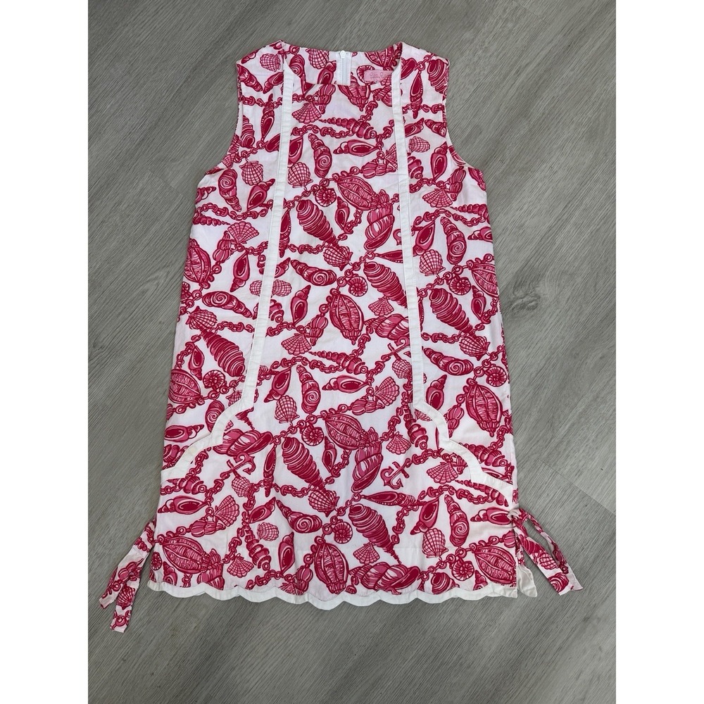 Lilly Pulitzer‎ Little Lilly Pineapple Shift Dress 10 Tropical Shell Lace Pink